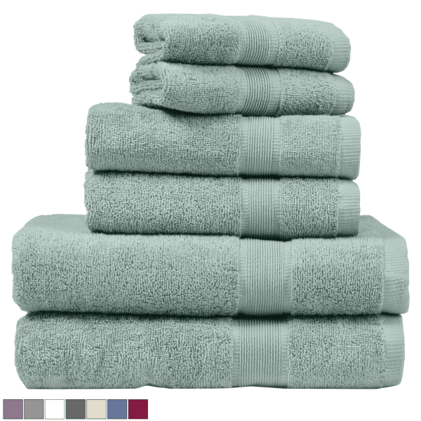 6-Piece Heidi & Oak 100% Cotton Ringspun Towel Set