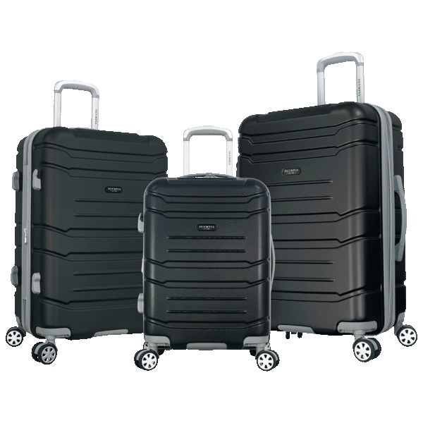 3-Piece Olympia U.S.A. Nema Expandable Hardcase Spinner Luggage Set with TSA Lock
