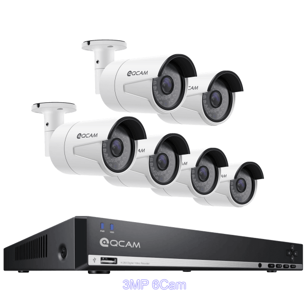 Meh QCAM Security System Bundle PoE Security Cameras and 2TB 8