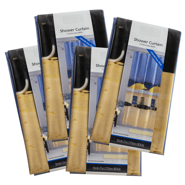 Meh 4Pack Beach Front Photoreal PEVA Shower Curtains