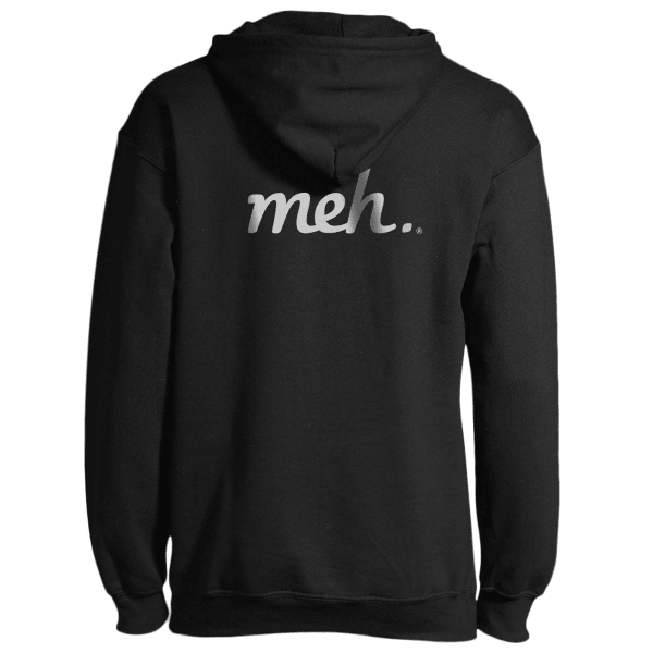 Zip-Up Hoodie with Large Meh Logo on Back