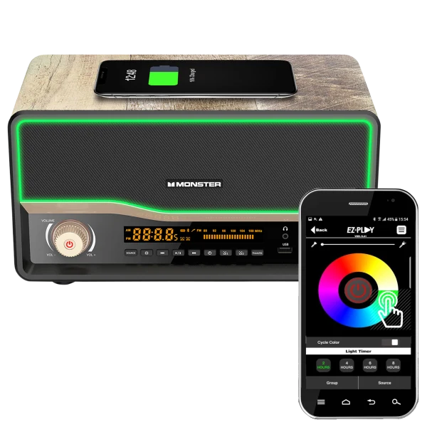 Monster retro qi wireless charging on sale bluetooth speaker