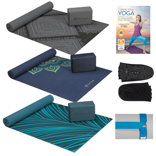 Gaiam Reversible Metallic Yoga Mat, Sun & Moon, 6mm 