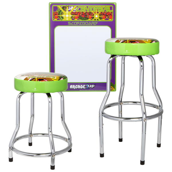2-Pack Arcade1up Centipede Arcade Stools with Bonus Dry Erase Metal Scoreboard