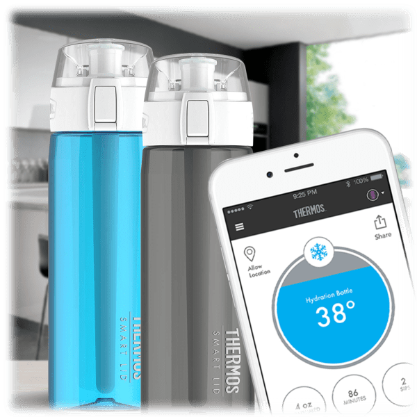 Meh 2Pack Thermos 24oz Hydration Tracking Smart Bottles