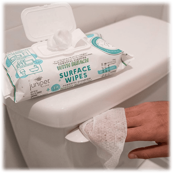 5Pack Juniper Clean 72ct Disinfectant Surface Wipes with Bleach