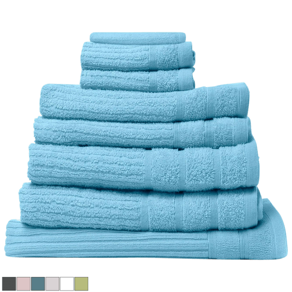 8-Piece Royal Comfort Egyptian Cotton Towel Set with Mat