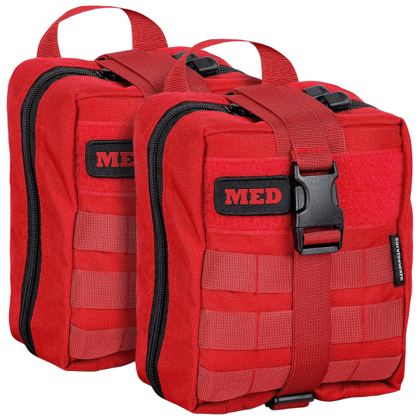 2-Pack Surviveware Survival Trauma First Aid Kit, Organized and Fully Stocked for Safety in Emergencies