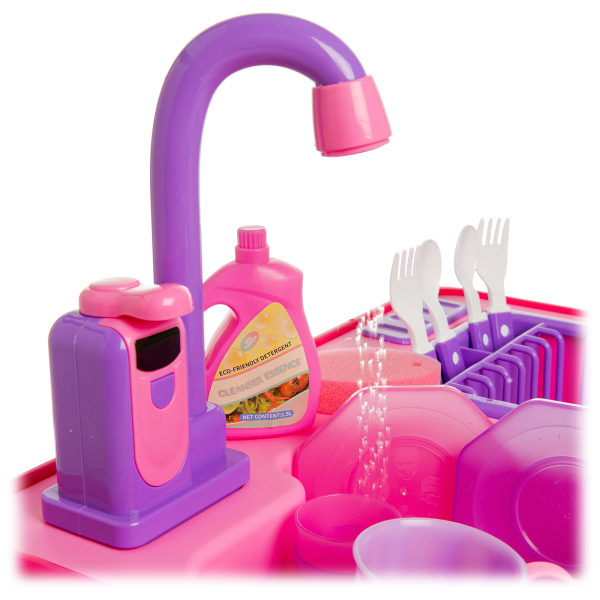 Toy Chef Unicorn Wash Up Kitchen Sink with Color Changing Plates