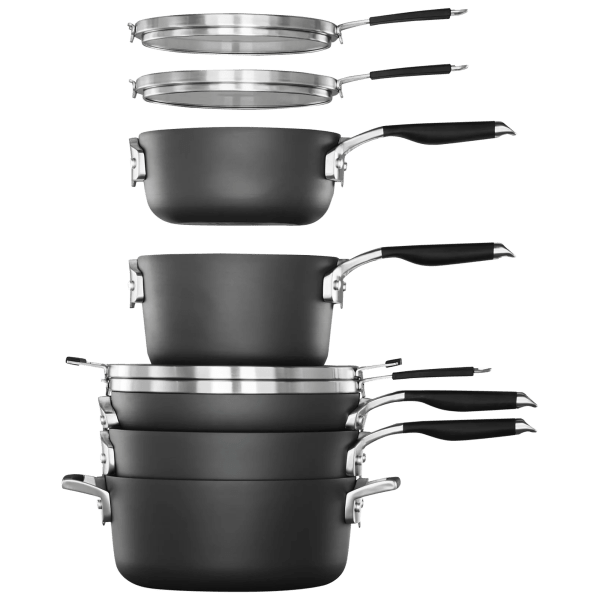 14-Piece Select by Calphalon Space-Saving Hard-Anodized Nonstick Cookware Set