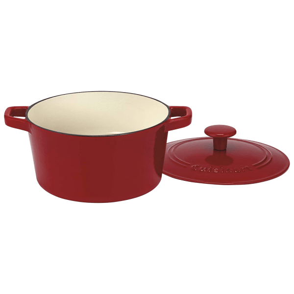 Meh Cuisinart Cast Iron 3 Quart Enamel Round Casserole Dish with Cover