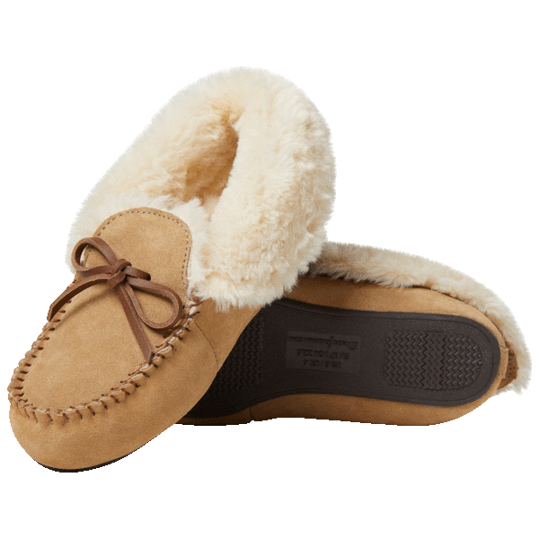 Meh Dearfoam Suede Moccasin Slippers with FauxShearling Interior