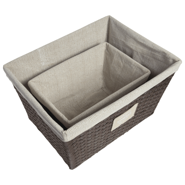 2Pack Autograph Collection Decorative Woven Storage Baskets with