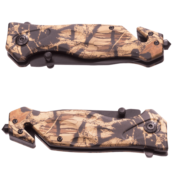 Meh Outdoor Nation Rescue Pocket Knife with Seatbelt Cutter and Glass