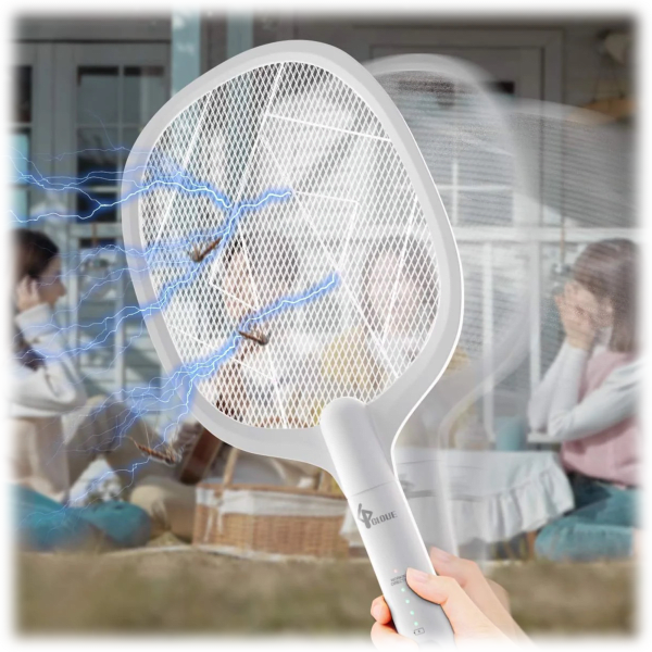 Meh 2Pack Gloue 3000 Volt Rechargeable Electric Fly Swatters with Stands