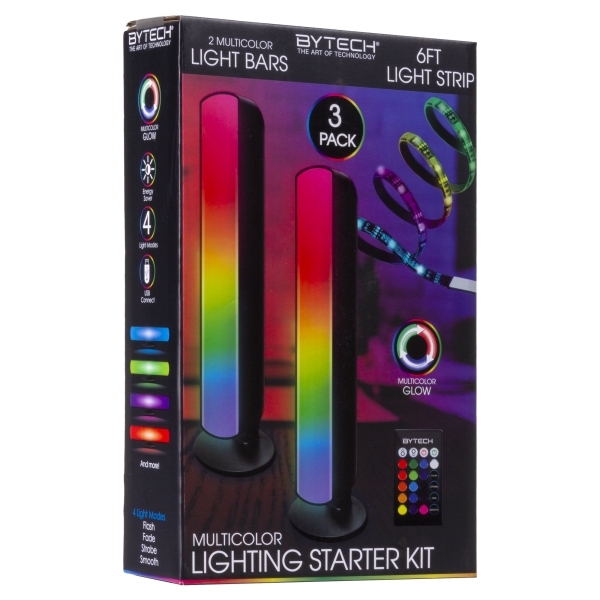 Meh Bytech 3Piece Multicolor Lighting Kit with Light Bars and Light Strip