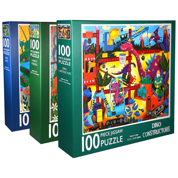 3Pack 100 or 300 Piece Puzzles for Kids