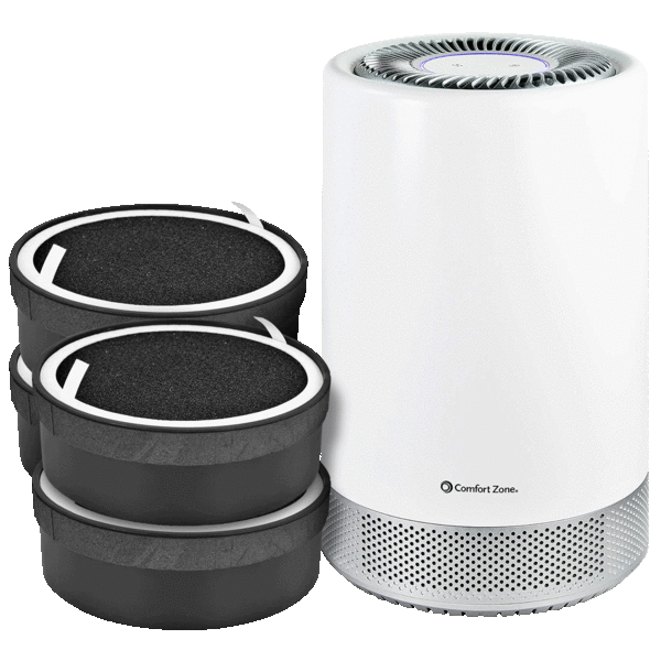 Comfort Zone 3-Stage HEPA WiFi Air Purifier with 4 Replacement Filters