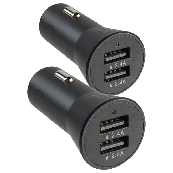 Meh 2Pack Halo Smart Charge Dual 2.4A Car Adapters
