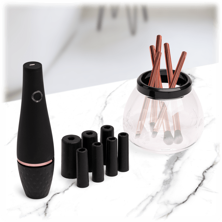 MorningSave Zoe Ayla Electronic Makeup Brush Cleaner & Brush Set