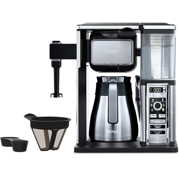 MorningSave Ninja Coffee Bar with AutoiQ, Stainless Carafe, Milk