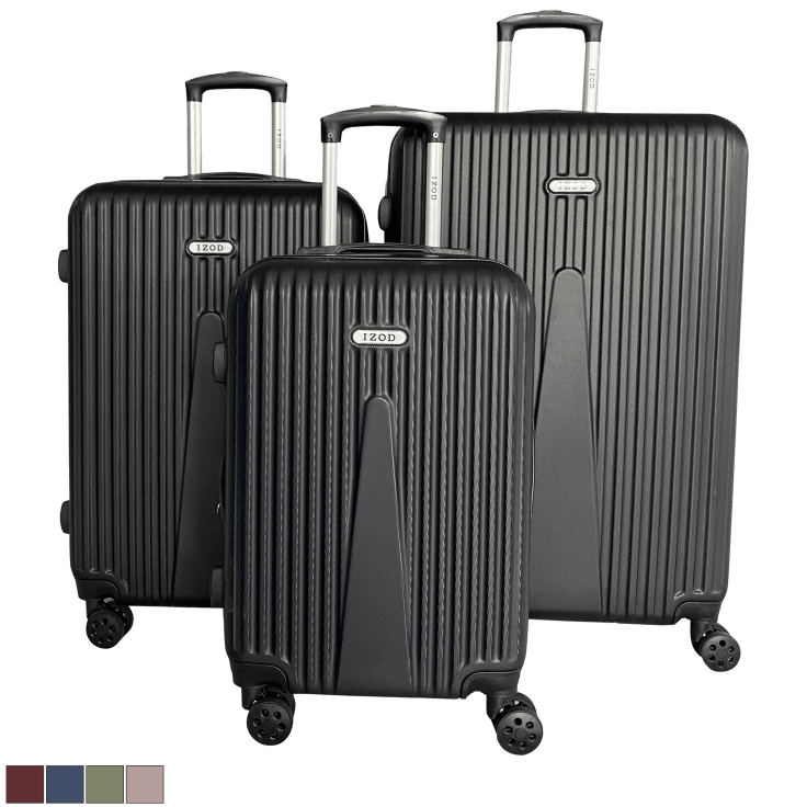 SideDeal IZOD Janisa 3 Piece Expandable ABS Luggage Set
