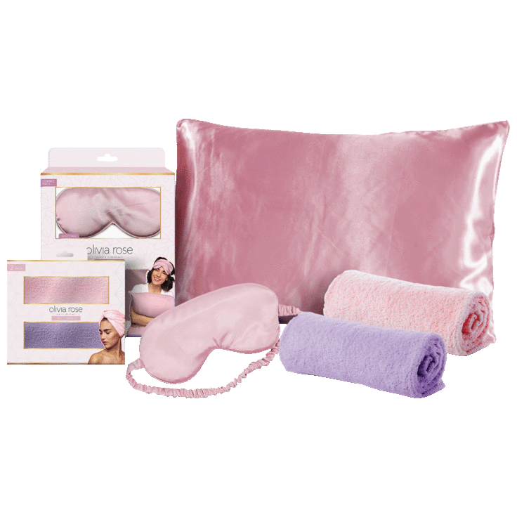 SideDeal: Olivia Rose Satin Sleep Set & 2 Pack Towel Turbans