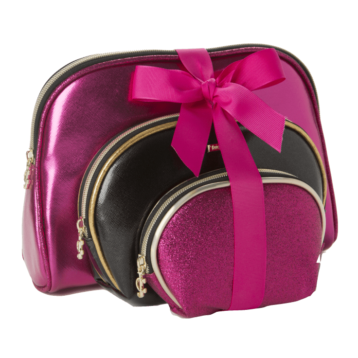  Juicy Couture Women's Toiletries Kit Set - Mixed Trio Travel  Makeup and Cosmetics Large Bag, Clutch, Coin Purse, Size One Size, Pink  Sparkle : Beauty & Personal Care