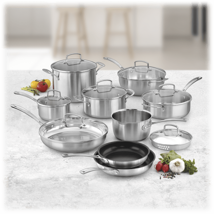 cuisinart contour stainless steel 13pce cookware set