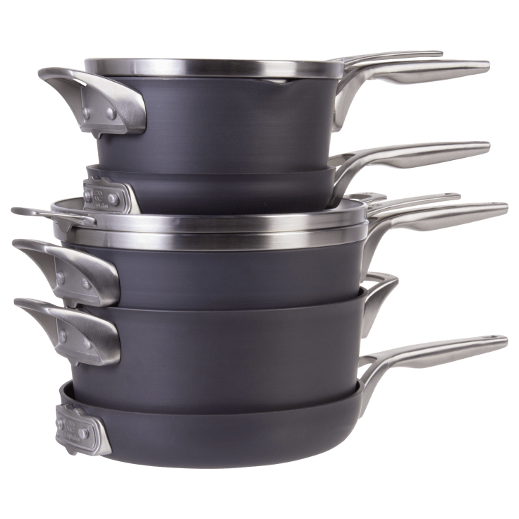 Calphalon Premier Space-Saving Hard-Anodized Nonstick 8-Piece Cookware Set | Cozymeal
