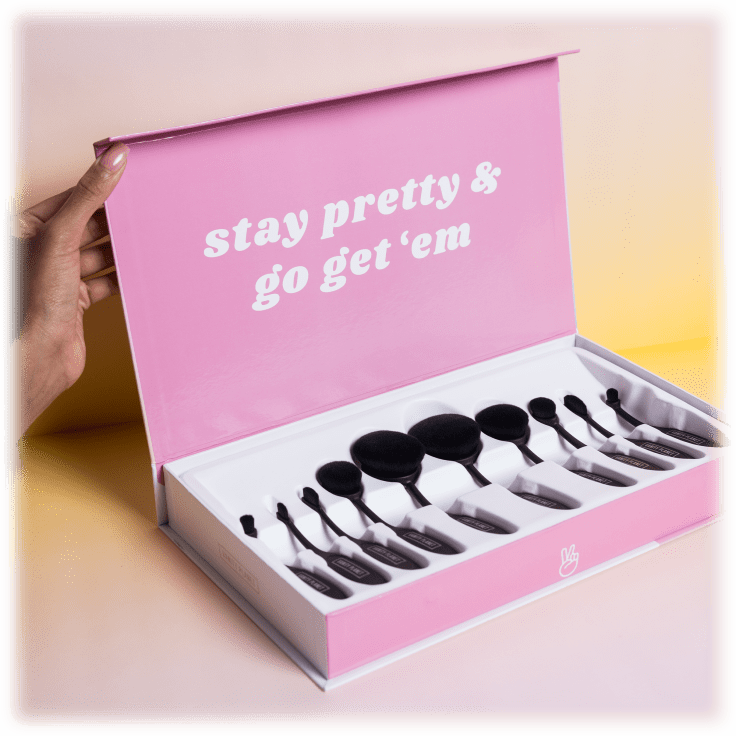 MorningSave Vanity Blend Party 10 Piece Oval Makeup Brush Set