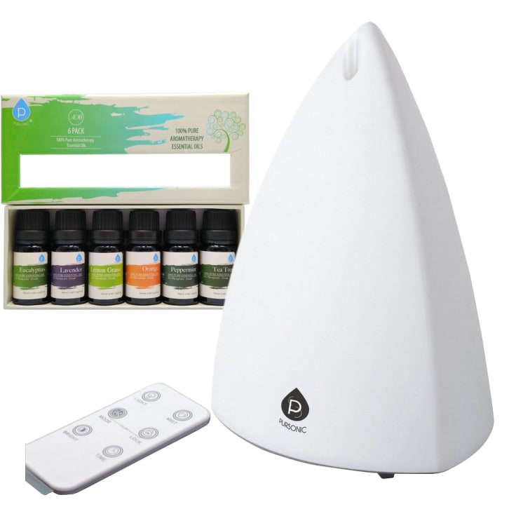 Pursonic Essential Oil Aroma Diffuser Bundle With 6 Pack Of Oils