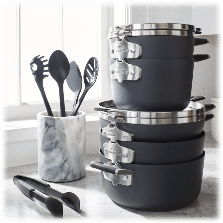 Select By Calphalon 3qt Nonstick Hard-anodized Saute Pan With Lid : Target