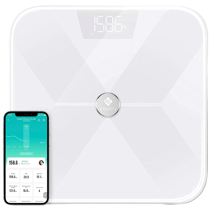 Etekcity Smart Scale: Body Weight/Fat, BMI, Bluetooth 400lb