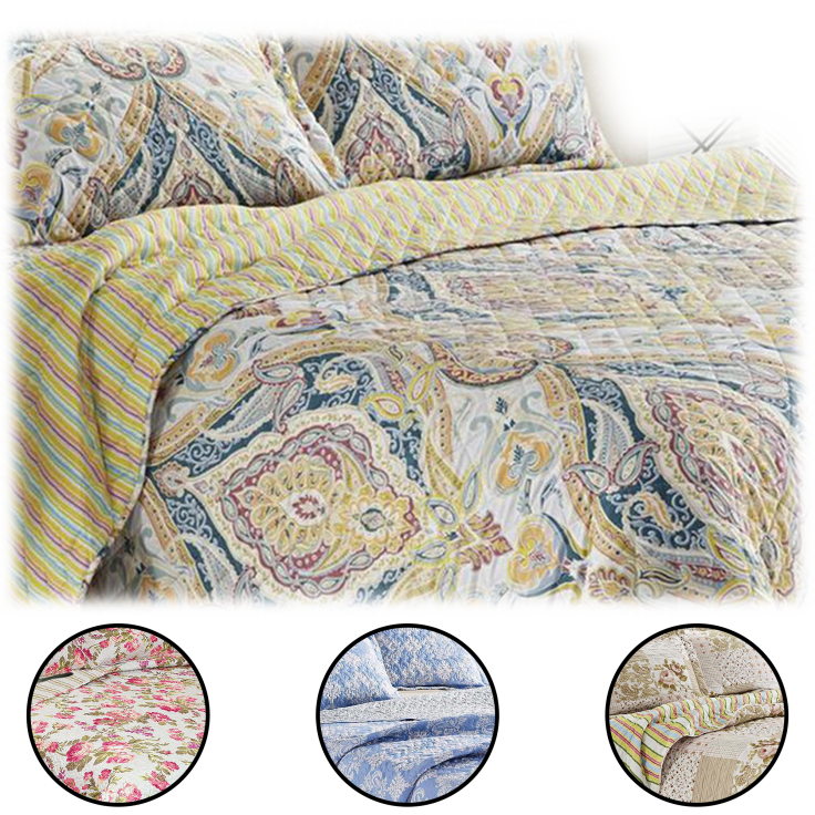 MorningSave: Luxury Home 3-Piece Summer Collection Quilt Set