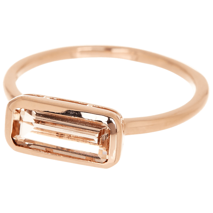 MorningSave Savvy Cie 18k Rose Gold Bezel Set Baguette Ring