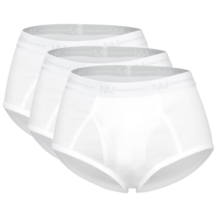 White Neiman Marcus Three-Pack Cotton Briefs 