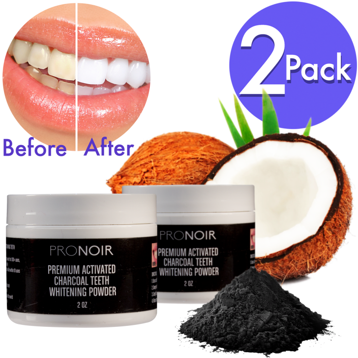 MorningSave 2Pack ProNoir Coconut Activated Charcoal Teeth Whitening
