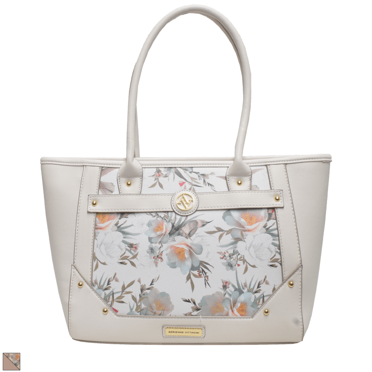 ADRIENNE VITTADINI Tan/Floral Tote bag - Small