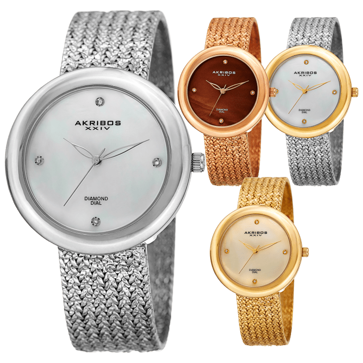 Akribos diamond 2025 dial women