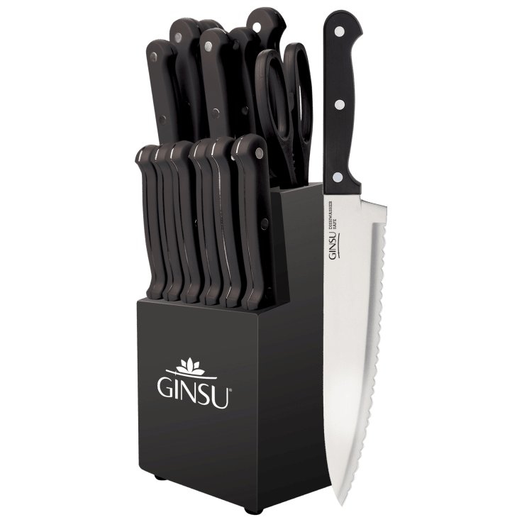 14-Piece Ginsu Kiso Knife Set with Wood Block only $29.99