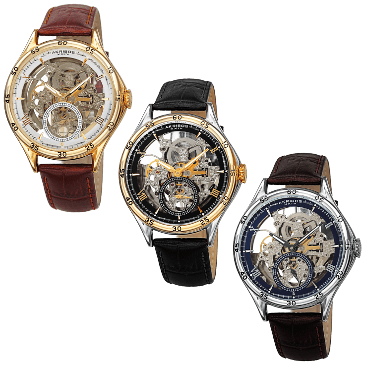 SideDeal Akribos XXIV AK1066 Men s Automatic Skeleton Watch