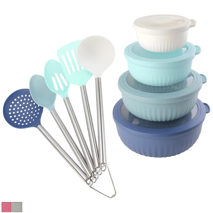MorningSave: Cook with Color 4-Piece Bowl Set with 5-Piece Utensil Set