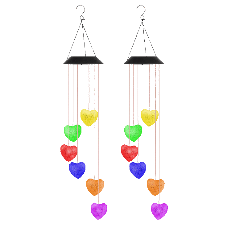 MorningSave 2Pack Ideaworks Solar Mobile Heart Lights