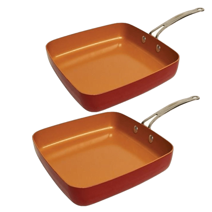 Red Copper Non-Stick Square Dance Pan
