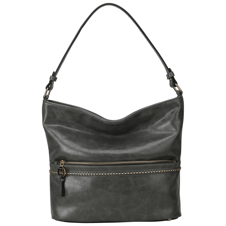 MKF Collection Plaid Satchel Bag, Vegan Leather Top Handle