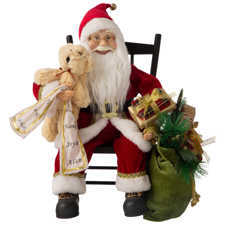 Glitzhome 14 in. H Christmas Hooked 3D Santa and Snowman Pillow