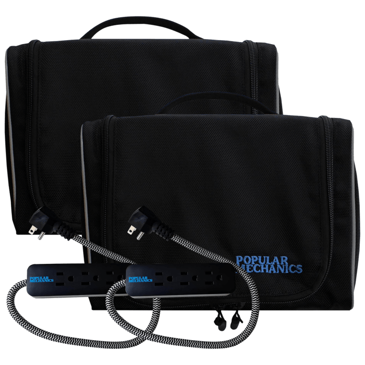 2-Pack Popular Mechanics Travel Gear Bags with Power Strip