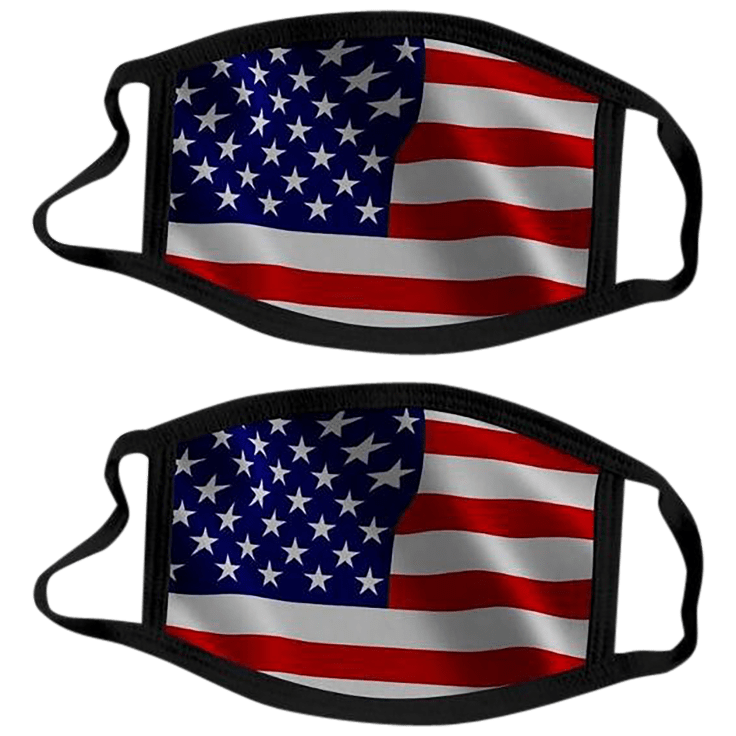 MorningSave 2Pack Marquee Innovations Reusable American Flag Mask