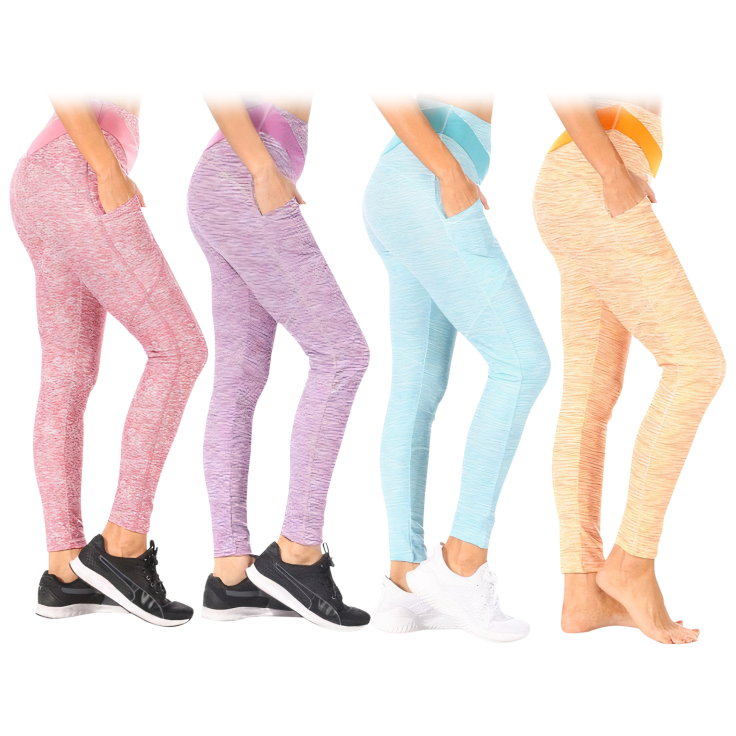 SideDeal: 4-Pack: Nextex Apparel Women's Tummy Control Active Leggings with  Pockets